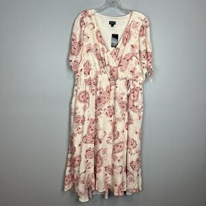 NWT Torrid Summer Dress Womens Size 1X Surplice Short Sleeve Floral
